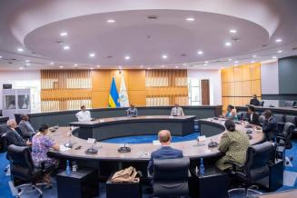 President Kagame receives the Assistant Director-General of UNESCO for Natural Sciences, Ms Shamila Nair-Bedouelle, and other dignitaries in July 2022