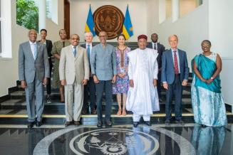  President Kagame receives the Assistant Director-General of UNESCO for Natural Sciences, Ms Shamila Nair-Bedouelle, and other dignitaries in July 2022