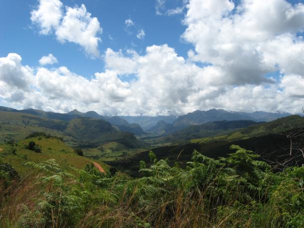 View from Musapa Spring of Chimanimani Biosphere Reserve showing the extent of deforestation 